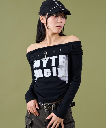 ベルトロゴオフショルTOP