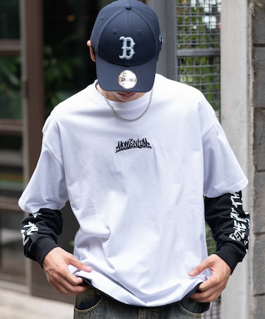 アクセ付きアンサンブルグラフィックT(LS)