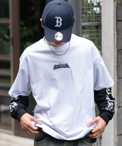 アクセ付きアンサンブルグラフィックT(LS)