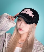 ダメージアップリケロゴキャップ