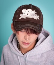 ダメージアップリケロゴキャップ