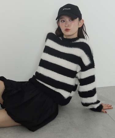 シャギーニットプルオーバー