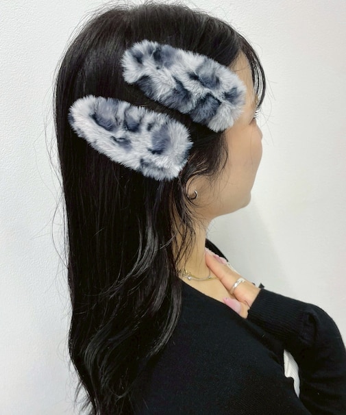 L2Pレオパードファーヘアピン