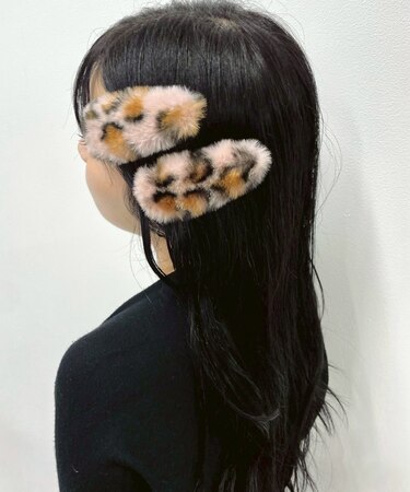 L2Pレオパードファーヘアピン