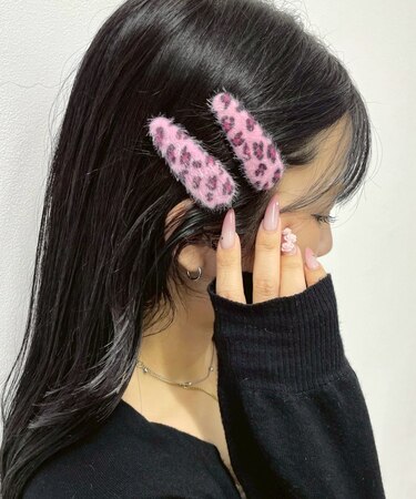 L2Pレオパードシャギーヘアピン