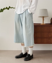 クロップドワイドデニムパンツ