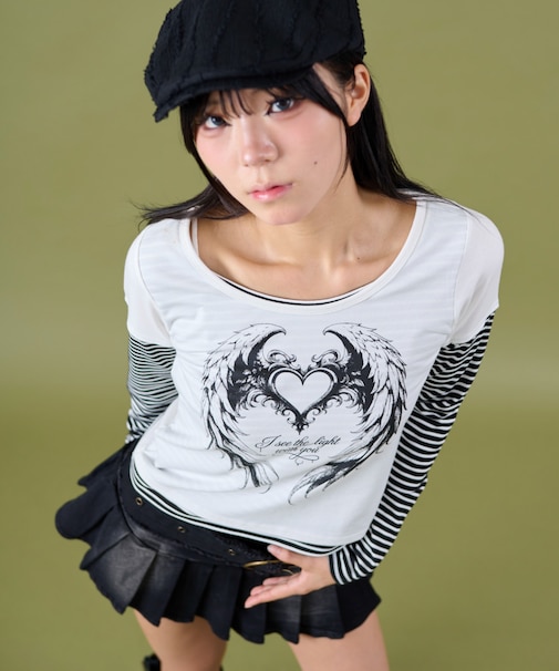 フェイクレイヤードグラッフィックトップ