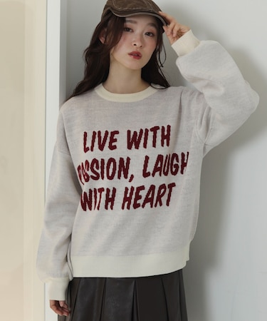 レタリングニットプルオーバー