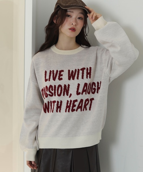 レタリングニットプルオーバー