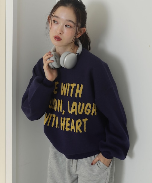 レタリングニットプルオーバー