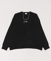 アクセ付きワンポイントニットプルオーバー