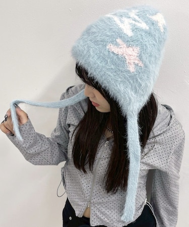 スターロゴシャギーニットキャップ