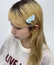 Lハートストーンパターンクリップ