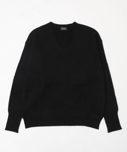 エルボーパッチVネックプルオーバー