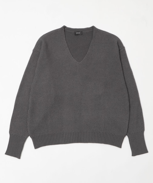 エルボーパッチVネックプルオーバー