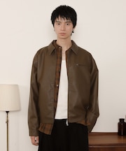 PUダブルZIPブルゾン