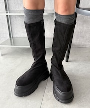 厚底ボリュームロングブーツ