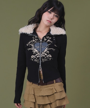 ファーグラフィックWジップニット