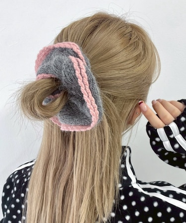 Lパイピングニットシュシュ