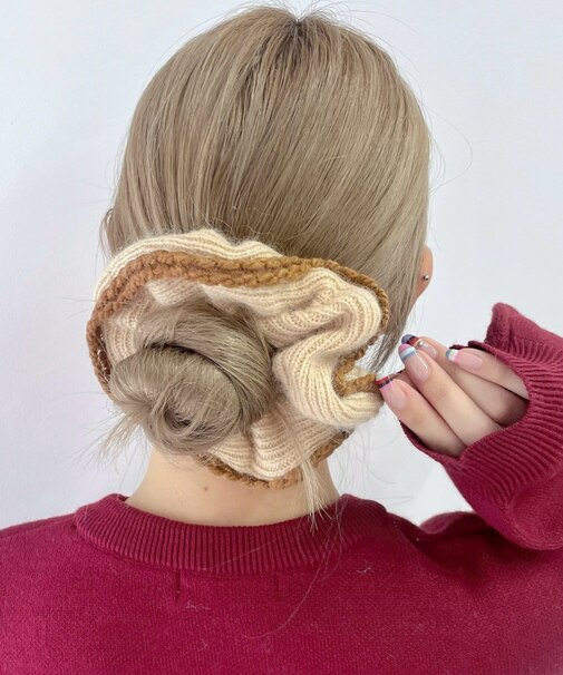 Lパイピングニットシュシュ