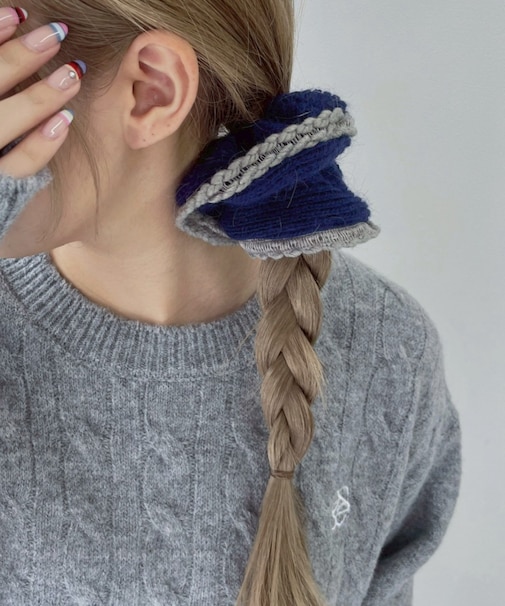 Lパイピングニットシュシュ