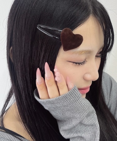 Lベロアハートパッチンピン
