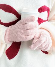 ケーブル編みニットグローブ