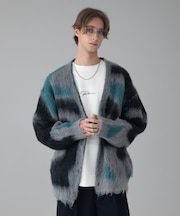 モヘアタッチパターンカーディガン