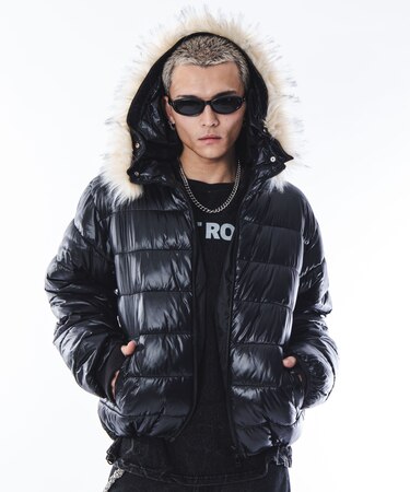 2WAYシャイニーパファーフーディー