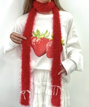 パールリボンシャギーニットナローマフラー