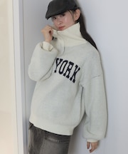 フラッフィーハーフジップニット