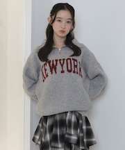 フラッフィーハーフジップニット