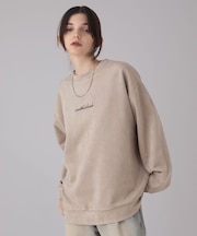 アクセ付きフェイクスウェードプルオーバー