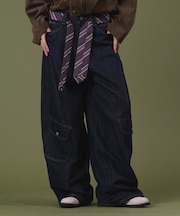 タイ付きフラップポケットデニム