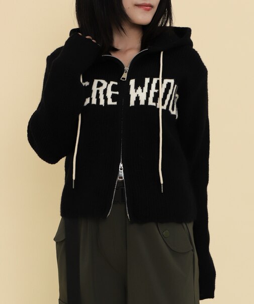 ロゴZIPニットパーカー