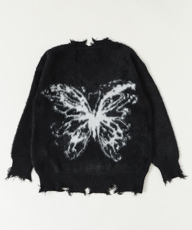 バタフライダメージニット