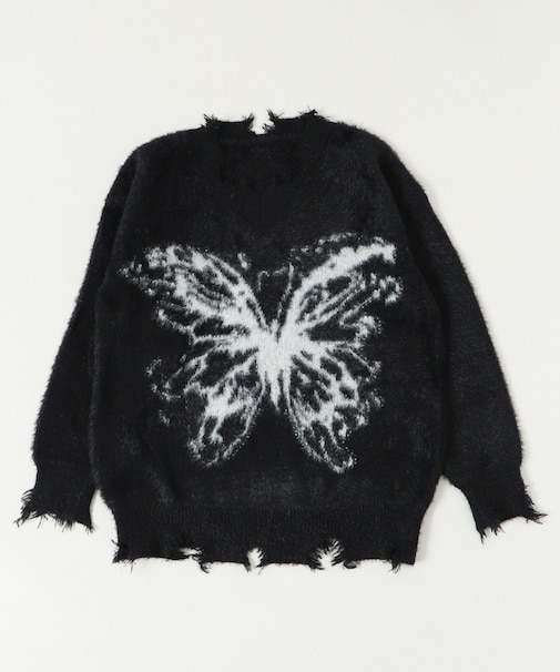 バタフライダメージニット