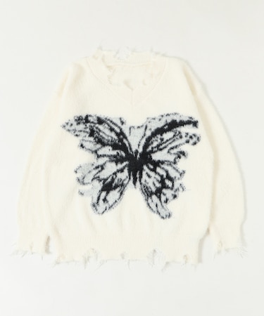 バタフライダメージニット