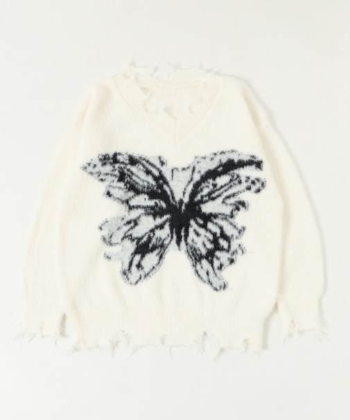 バタフライダメージニット