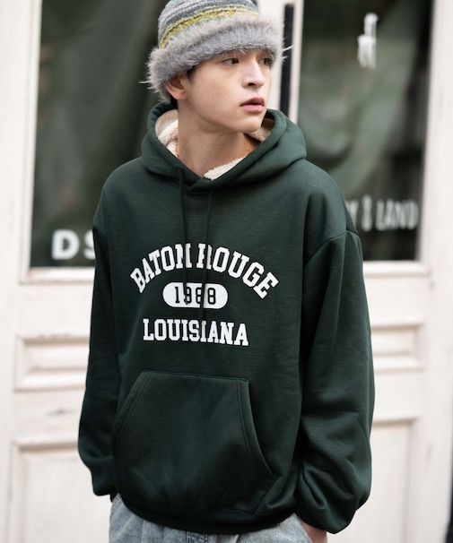 カレッジロゴボアパーカー