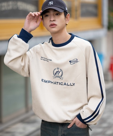 フェイクスウェードゲームプルオーバー