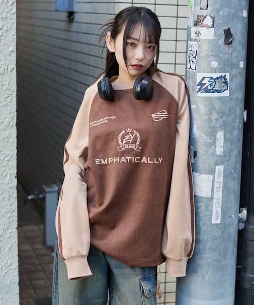 フェイクスウェードゲームプルオーバー