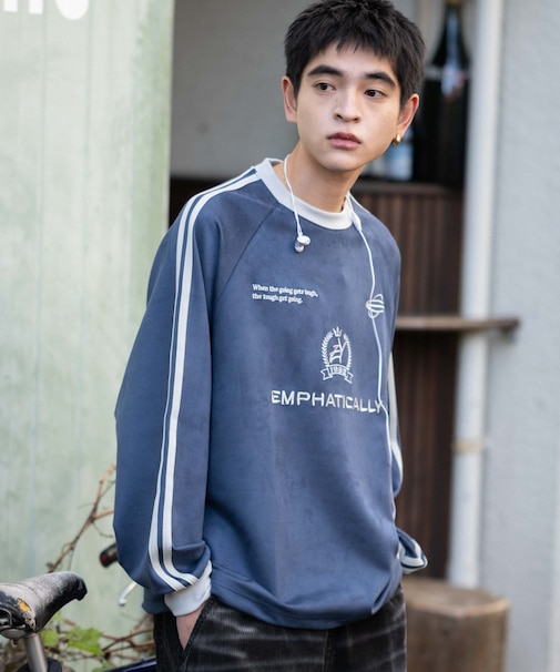 フェイクスウェードゲームプルオーバー