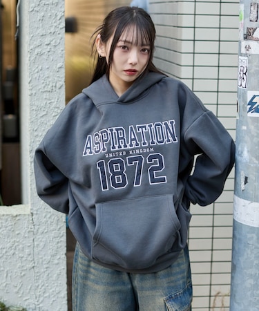 裏起毛グラフィックビッグプルパーカー