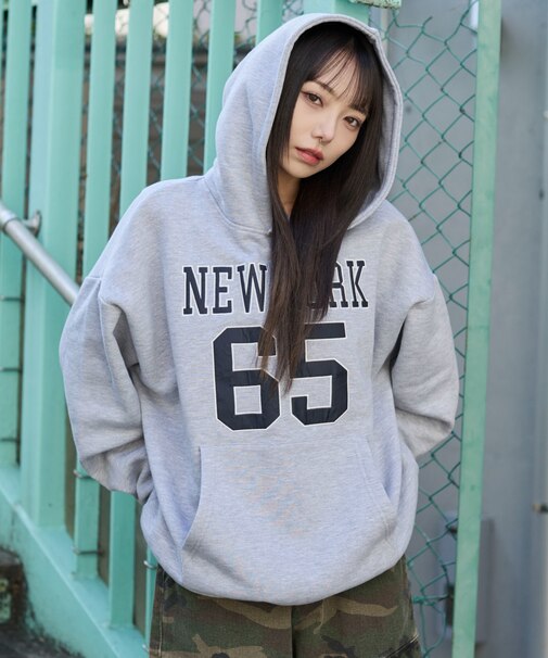 裏起毛グラフィックビッグプルパーカー