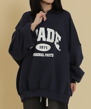 ハーフZIPカレッジビッグスウェット