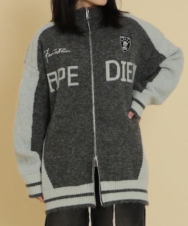 バイカラースポロゴニットトラックジャケット