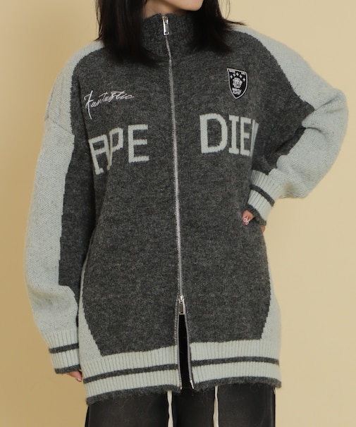 バイカラースポロゴニットトラックジャケット