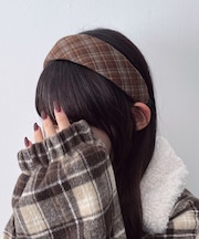 Lチェックワイドカチューシャ
