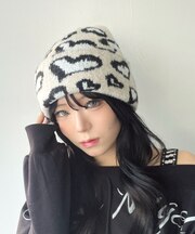 ハートレオパードニットワッチ